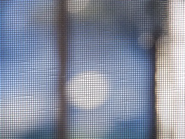 網戸に付着したホコリと花粉汚れ